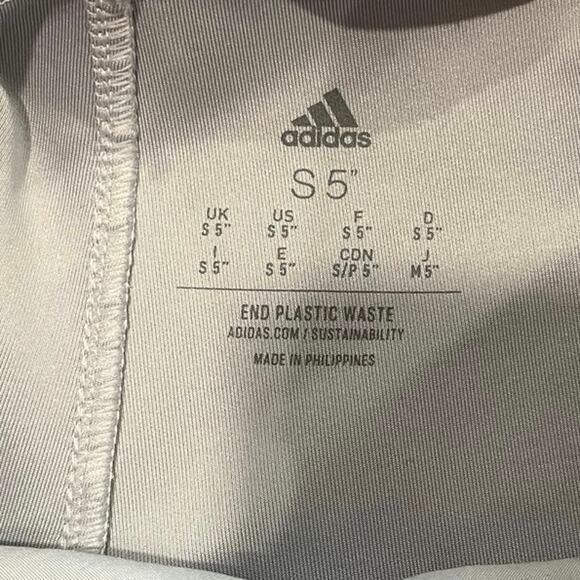 Adidas Womens Shorts Athletic Shorts Zipper Pockets Elastic Waist Gray Size S 5" - Picture 5 of 7